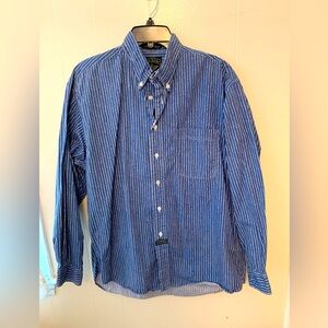 COPY - Vintage 90s Lucky Brand Shirt Blue White Striped Long Sleeve M